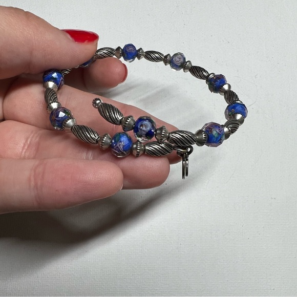 Alex and Ani Vintage 66 blue & silver wrap bracelet - Picture 5 of 6